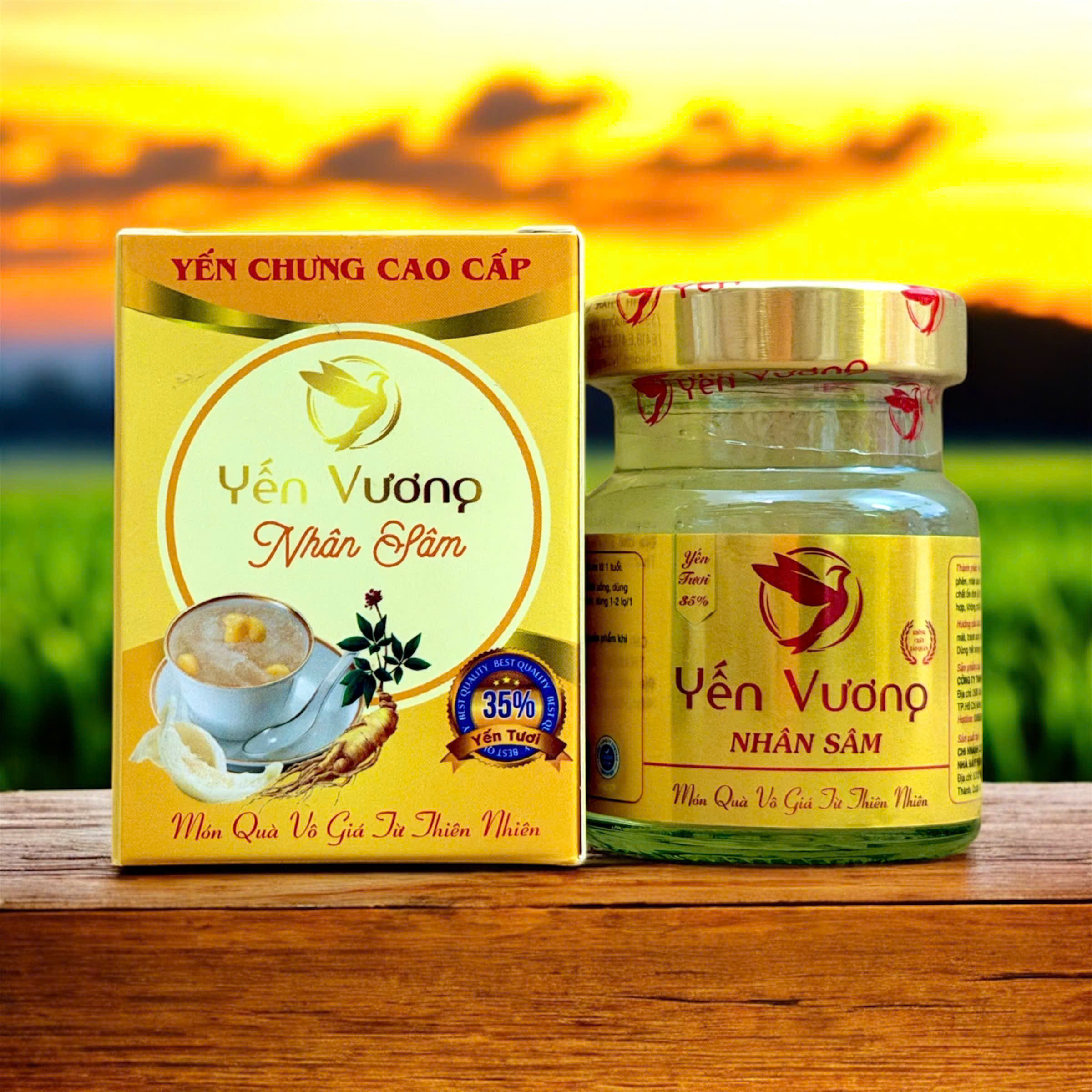 Hũ yến Vương 70ml có hộp Nhân Sâm